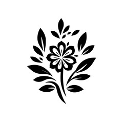 Fototapeta premium Black & White Floral Illustration: Elegant Botanical Motif