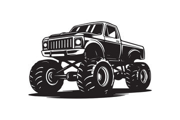 monster truck Black and White Vector © somaiya