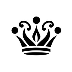 Elegant Black Crown Silhouette on White Background