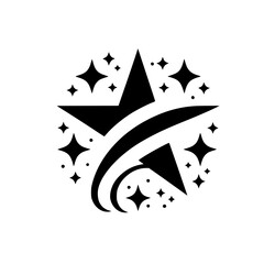 Black Starburst Logo: Abstract Design for Celebration, Awards, and Achievements