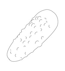 Minimalist Black and White Pickle Line Drawing