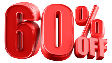 60 Percent Off Sale Red Number Promotion Sign