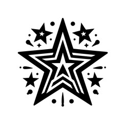 Black and White Starburst Pattern: Abstract Celebration Design