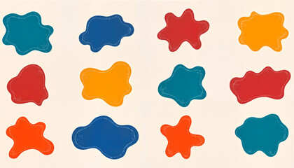 Whimsical colorful blob shapes for creative designs, artistic inspiration