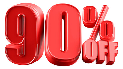 90 Percent Off Sale Red Number Promotion Sign