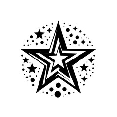 Bold Starburst Graphic: Black and White Vector Icon for Celebration
