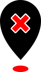 Fototapeta premium map icon with cross inside