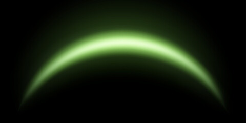Green magic arch with glowing particles, sunlight lens flare. Neon realistic energy flare arch.    
Abstract light effect on a black background. Vector illustration.