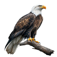 Obraz premium Majestic Bald Eagle Perched on a Branch