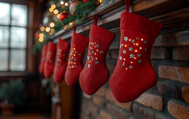 Cozy Holiday Stockings with Glowing LED Lights  

