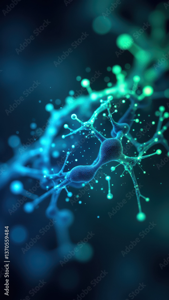 Poster a close-up of a molecule with nicotinamide adenine dinucleotide highlighted, representing its import