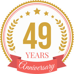 Logo 49 Years Anniversary Celebration Design Template.