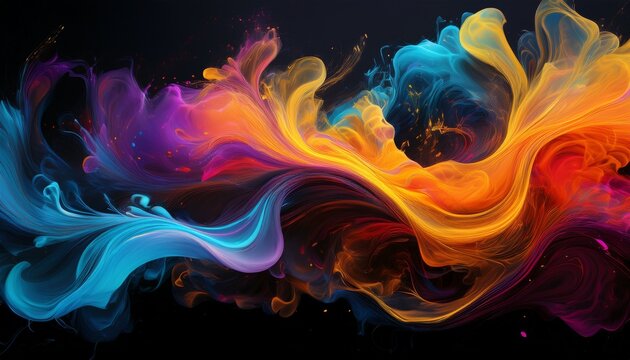 abstract fractal on black abstract amoled or oled background 