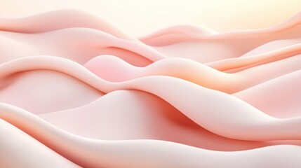 Fototapeta premium Soft pink abstract waves flowing gently over each other softly