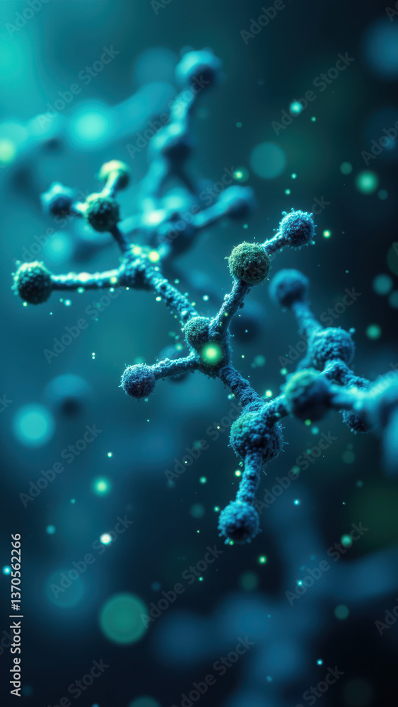 Aufkleber the image features an artistic representation of nicotinamide adenine dinucleotide (nad+) with a blu