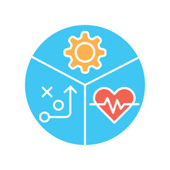 Strategic medical planning black line icon.