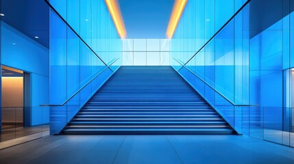 Obraz premium Staircase design in modern architecture urban environment interior