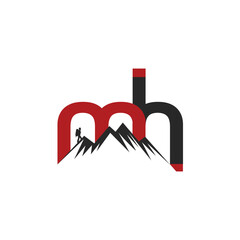 M & H modern letter logo design
