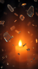 A surreal background with floating, translucent crystal shards that catch and reflect soft ambient light. The minimal yet futuristic. Created with generative AI.