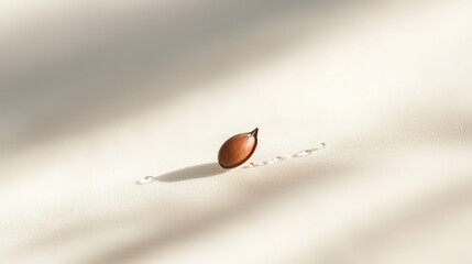 A Seed with Water Droplets, Signifying the Beginning of Life and Growth, a Symbol of Renewal and Hope