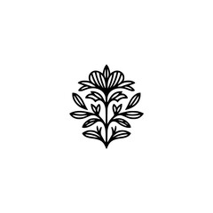 Elegant Black and White Floral Logo Design