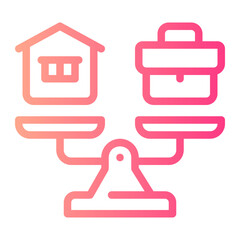 work life balance gradient icon