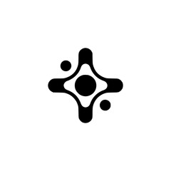 Modern Abstract Cross Symbol in Black & White, Logo Design