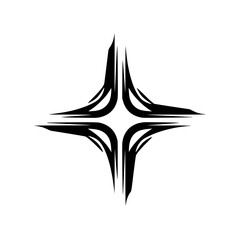 Geometric Black Star Logo on Gradiant Background