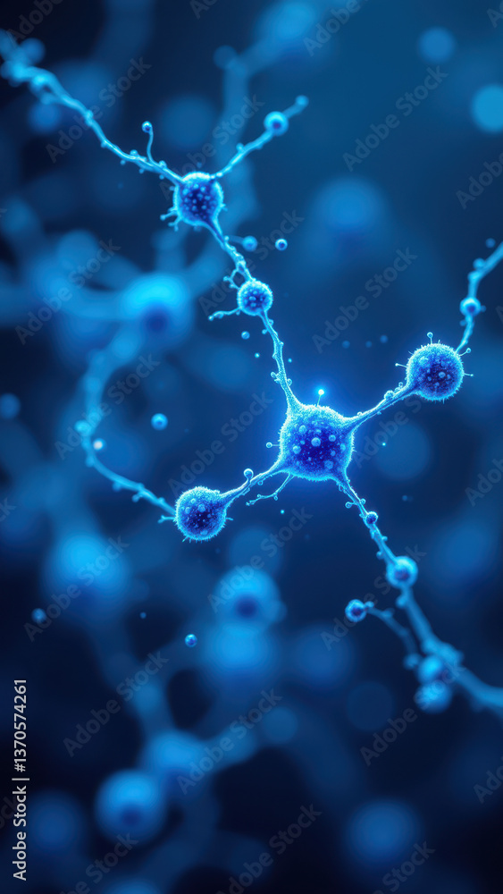 Aufkleber blue microscopic view of a nad molecule with its structure highlighted.