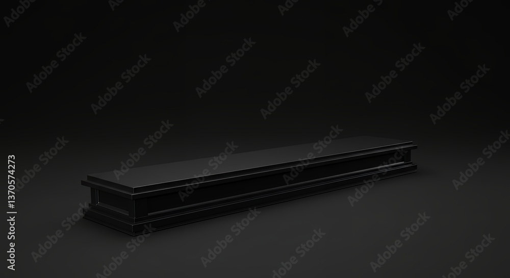 Poster elegant black pedestal platform for product display in minimalistic style