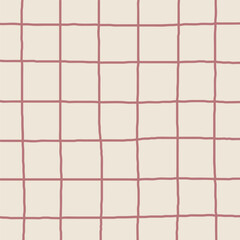 Warm Neutral Grid Pattern Hand-Drawn Vector Tiles