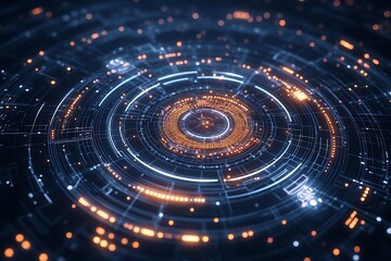 3D wireframe models of futuristic devices, rotating slowly against a dark background