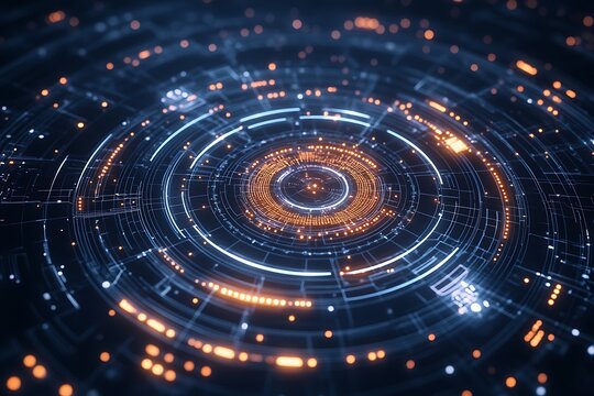 3D wireframe models of futuristic devices, rotating slowly against a dark background