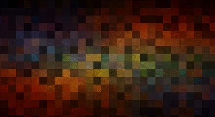 Naklejka premium Colorful Abstract Mosaic Tiles Pattern Background with Grunge Texture