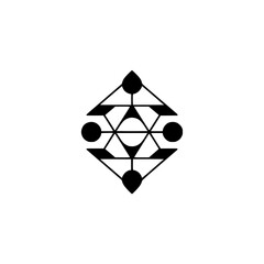 Geometric Sacred Geometry Icon on White, Minimalist Design