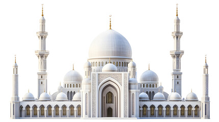 Fototapeta premium white mosque on transparent white background