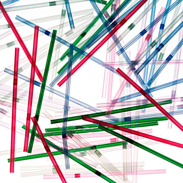 Amontoado de canudos pl&aacute;sticos multicoloridos e com espa&ccedil;o para texto