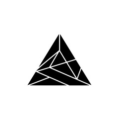 Abstract Black Triangle Graphic on White, Geometric Design
