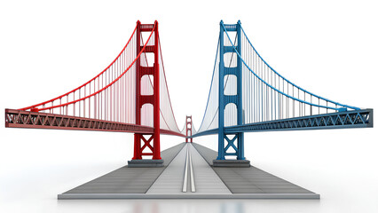 Obraz premium stunning digital representation of bridge showcasing transformation design and business model. vibrant colors symbolize innovation and connection