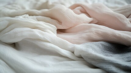 Soft Draped Fabric Texture in White, Pink, and Gray