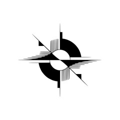 Geometric Deco Abstraction: Black & White Symmetry