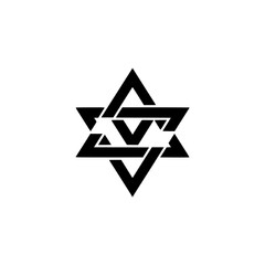 Fototapeta premium Intertwined Star of David Vector on Light Grey Background
