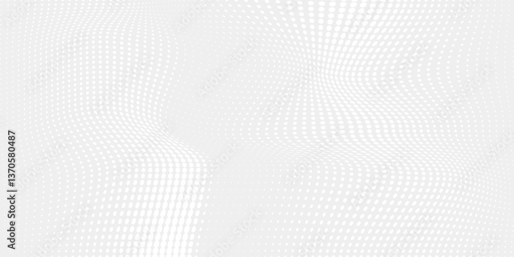 Aufkleber dot white gray wave light technology texture background. abstract big data digital concept. 3d rende
