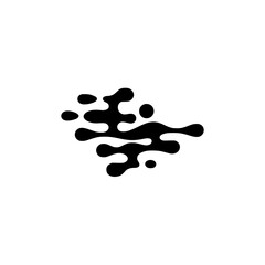Minimalist Black Blob Abstract Design on White Background