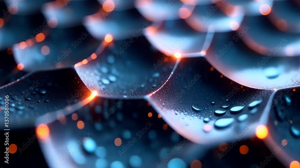 Poster mesmerizing interplay of light and texture on a rippling, droplet-adorned surface