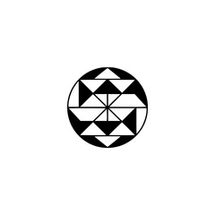 Geometric Mandala Design: Black & White Minimalist Pattern