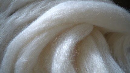 Fototapeta premium Soft White Merino Wool Fiber Texture Close Up