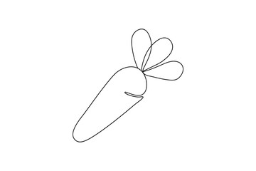 Carrot in one continuous line drawing of vector illustration design

