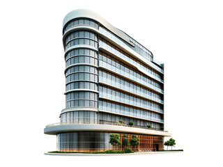 Modern Multi-Story Building with Glass and Wooden Exterior