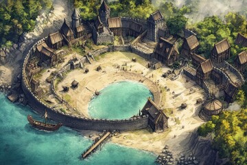 Coastal Medieval Village Idyllic Bayside Hamlet.